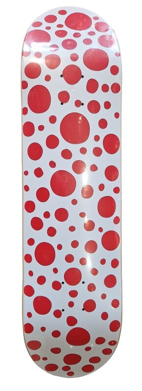 Red Small Dots Skateboard by Yayoi Kusama, 2018
