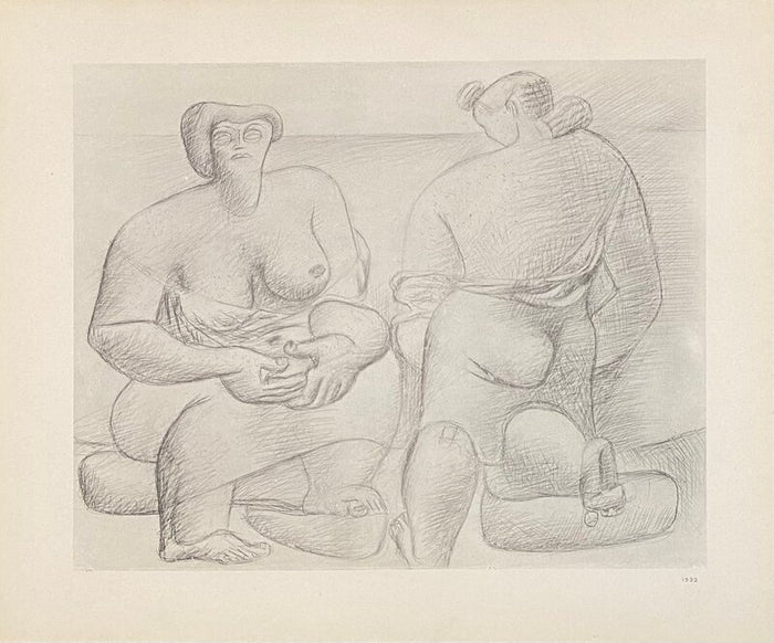 Deux femmes assises à moitié nue de Le Corbusier, 1938