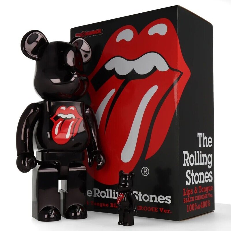 Rolling Stones Lip & Tongue (Black Chrome) 400% + 100% de BE@RBRICK, 2022 (vue 4)