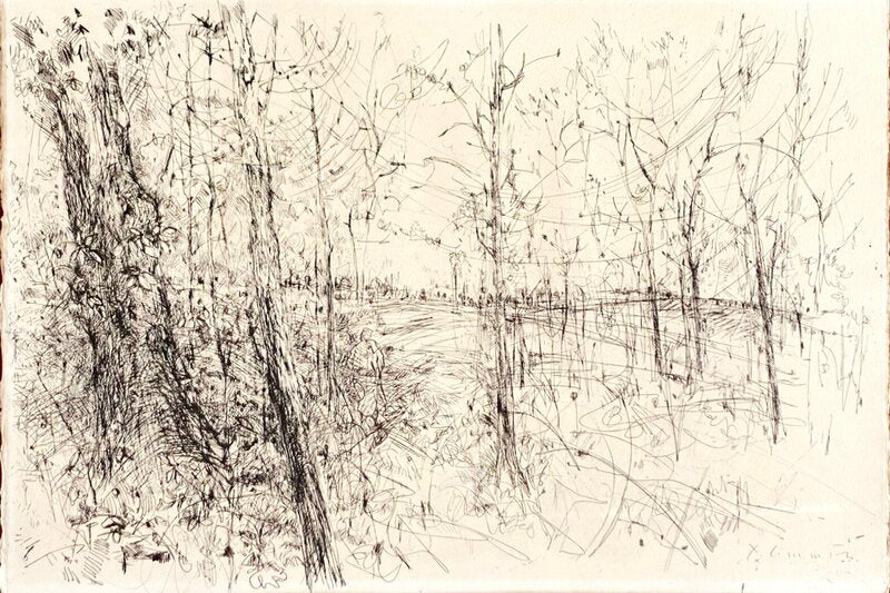 A la lisière des bois by Jean Commère, 1972
