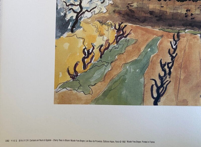 Cerisiers en fleurs à Oppède d'Yves Brayer, 1992 (vue 2)
