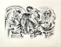 Bull and portrait of Marx by Hans Erni, 1970