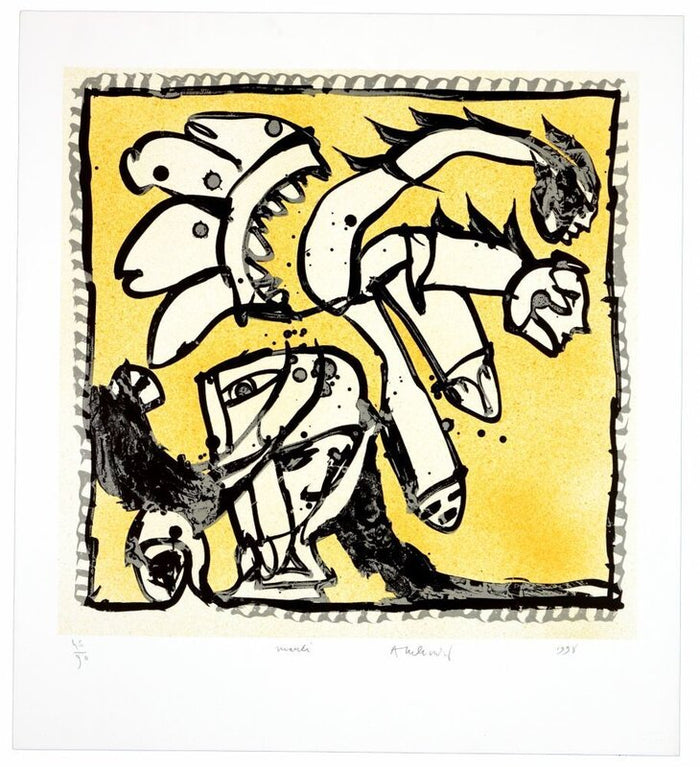 Une bonne semaine / Mardi (A Good Week / Tuesday) by Pierre Alechinsky, 1998
