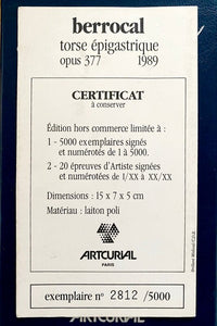 Torse Épigastrique (Opus 377) by Miguel Berrocal, 1989 (view 7)