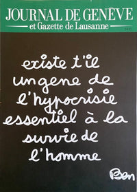 Existe t-il un genre de l'hypocrisie essentiel à la survie de l'homme de Ben Vautier, vers 1970