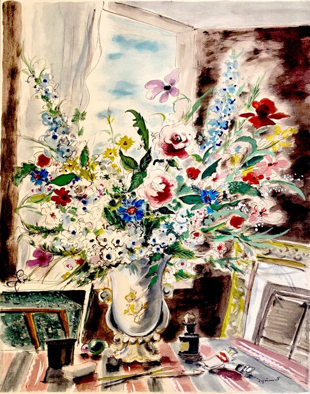 Bouquet dans l'atelier d'André Dignimont, 1968
