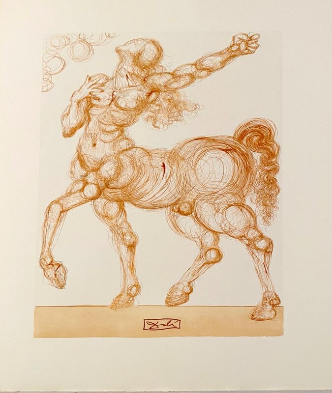 La Divine Comédie - Enfer 25 - Le Centaure de Salvador Dalí, 1963