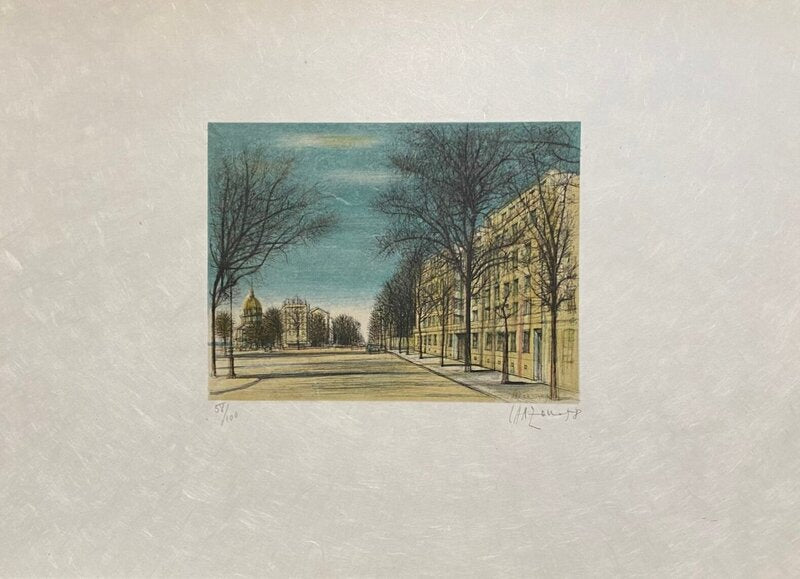 Paris, Boulevard des Invalides by Jean Carzou, 1958