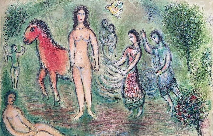 The Odyssey - Odysseus and Nausicaa de Marc Chagall, 1989