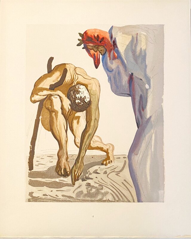 La Divine Comédie - Purgatoire 07 - Les Princes de la vallée de Salvador Dalí, 1963