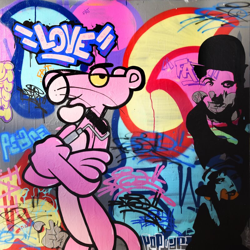 Panther VS Chaplin Print de FAT, 2019