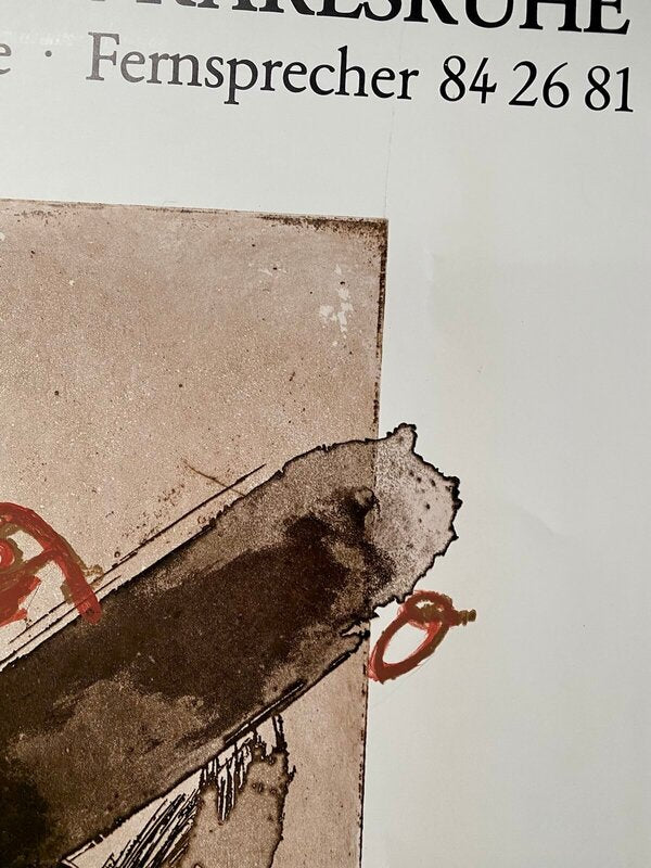 Gouachen-Originalgraphik by Antoni Tàpies, 1979 (view 3)