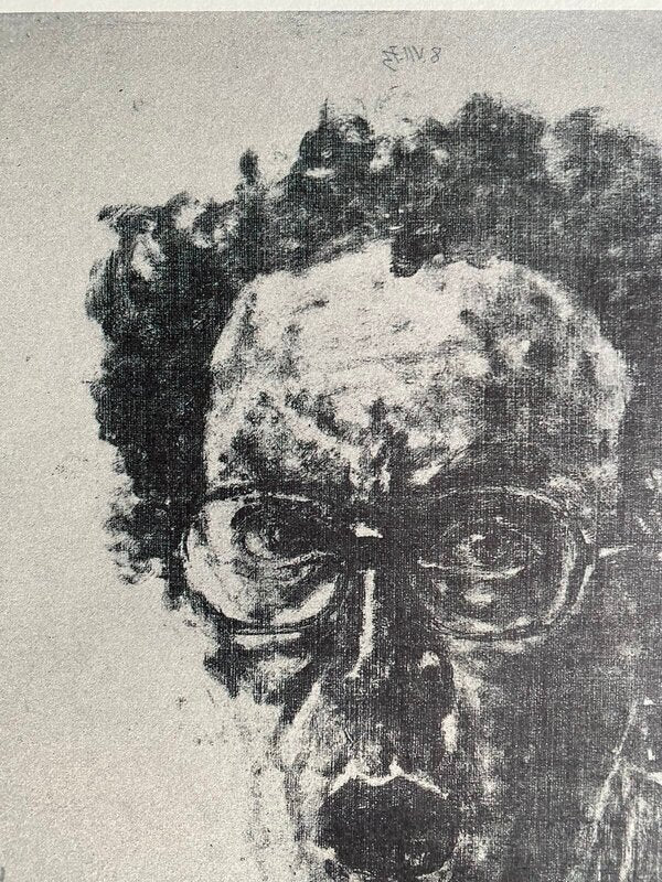 Autoportrait à la bouche ouverte d'Avigdor Arikha, 1990 (vue 2)