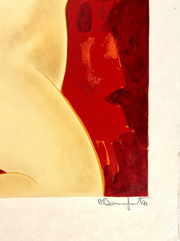 Nu allongé sur fond rouge by Alain Bonnefoit, 1973 (view 2)