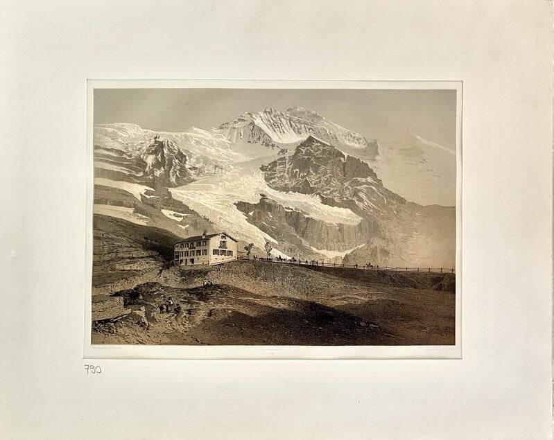 La Jungfrau Vue de la Petite Scheideck de Frédéric Martens, 1865