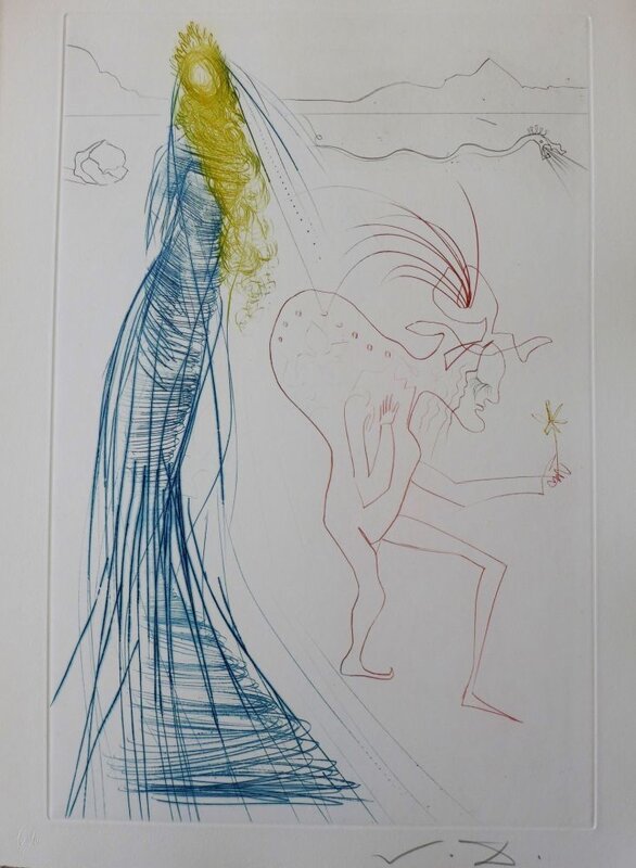 Tristan and Iseult : Frocin, the Bad Dwarf by Salvador Dalí, 1970