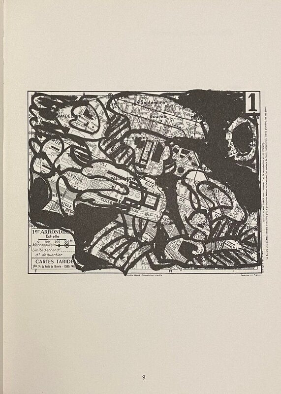 Arrondissements. Randonnées lithographiques sur plans municipaux de la Ville de Paris avec, pas à pas, leurs légendes by Pierre Alechinsky, 1983 (view 2)