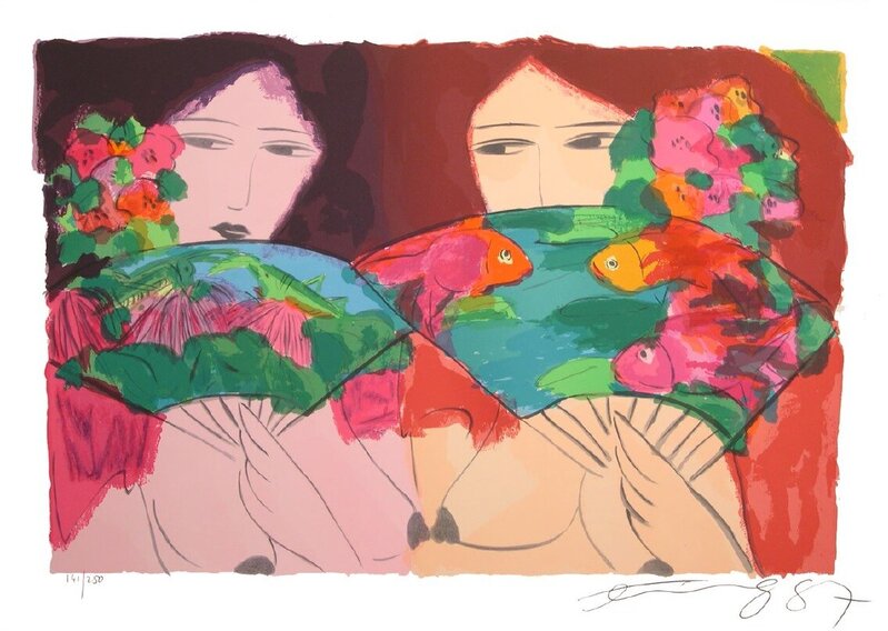 Poissons by Walasse Ting 丁雄泉, 1987