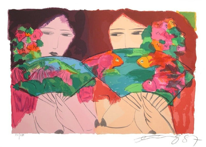 Poissons by Walasse Ting 丁雄泉, 1987