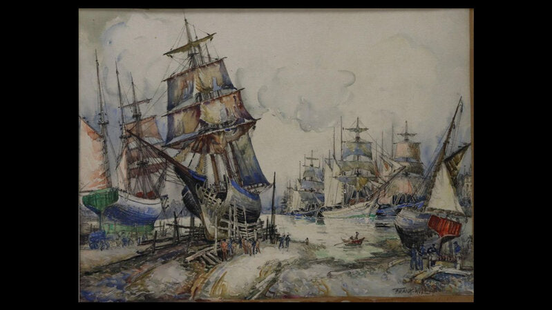 Bateaux à quai by Frank-Will, c. 1920