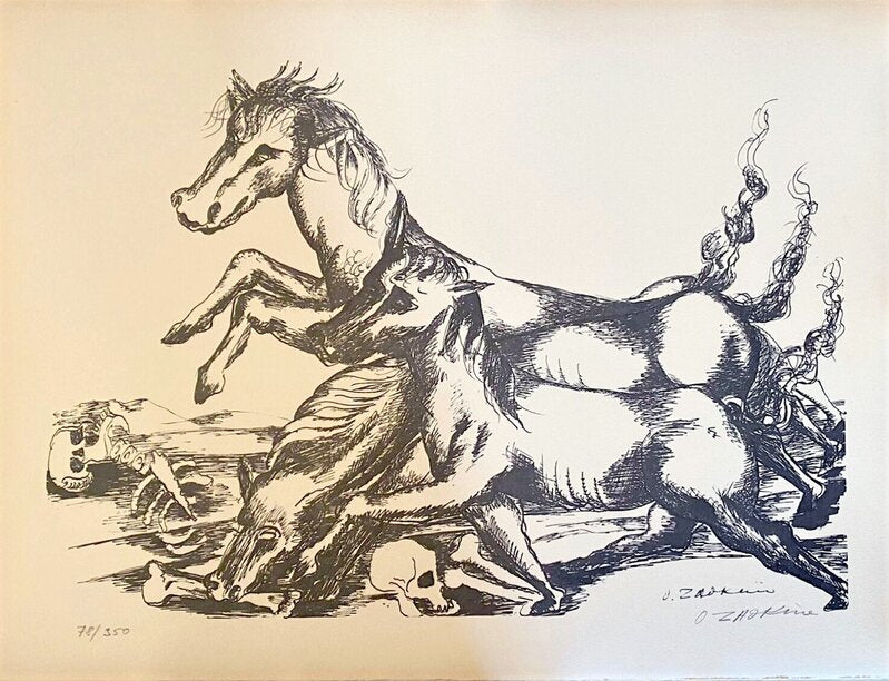 The Labours of Hercule -The mares of Diomedes d'Ossip Zadkine, 1960