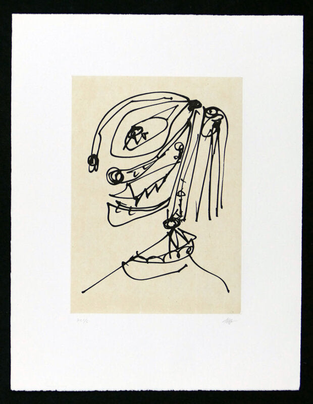 Frauen portrait mit Hut 4 d'Antonio Saura, 1990 (vue 2)