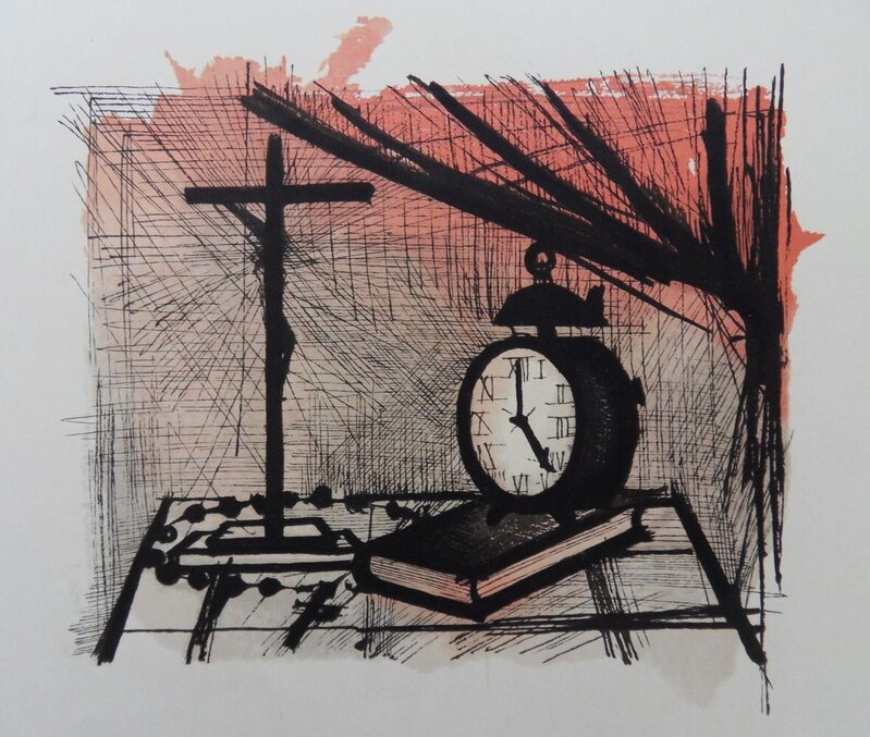 Table de chevet au réveil et au crucifix de Bernard Buffet, 1961