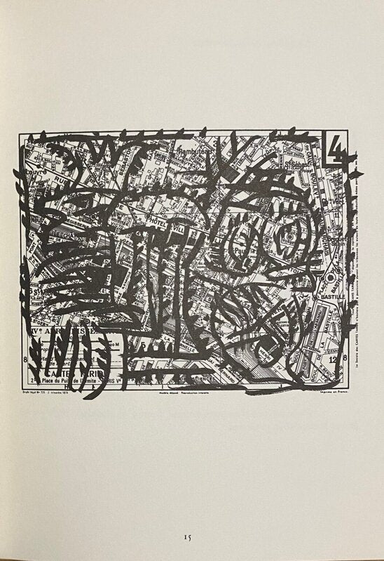 Arrondissements. Randonnées lithographiques sur plans municipaux de la Ville de Paris avec, pas à pas, leurs légendes by Pierre Alechinsky, 1983 (view 4)