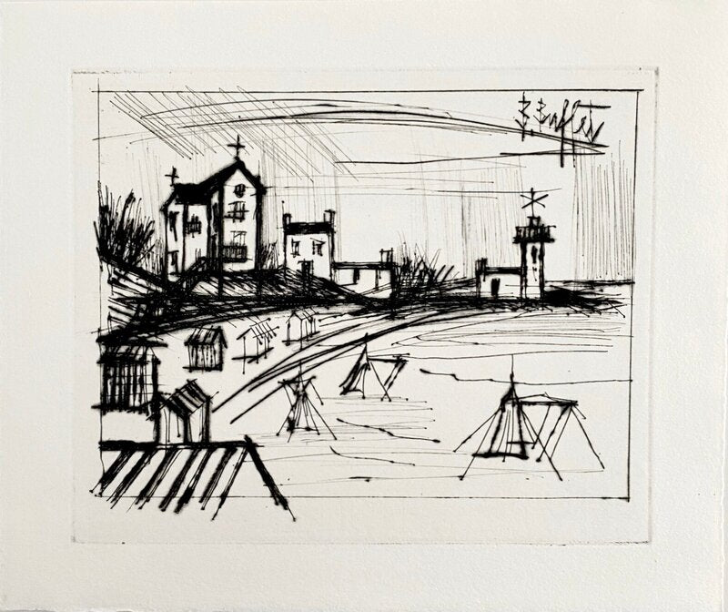 La plage bretonne : Rotheneuf by Bernard Buffet, 1968