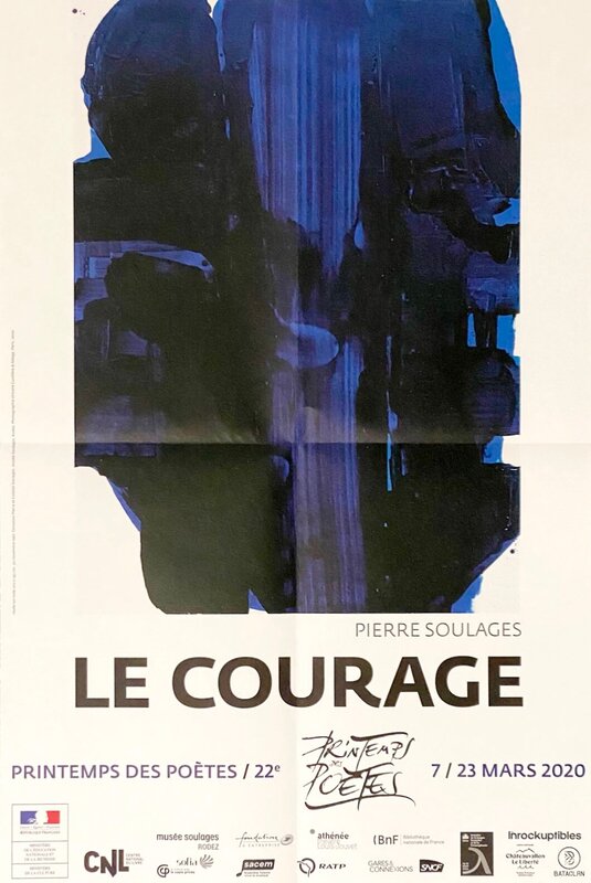 Le Courage (Printemps des Poètes) de Pierre Soulages, 2020