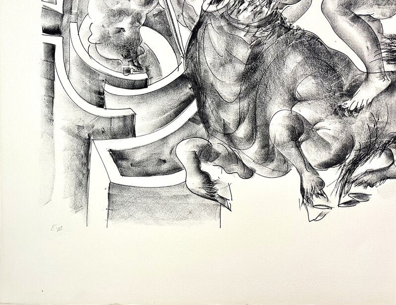 Bull and portrait of Marx by Hans Erni, 1970 (view 3)