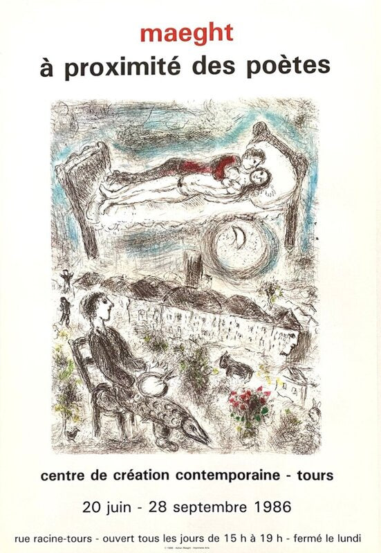 A proximité des poètes by Marc Chagall, 1986