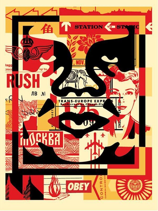 Obey 3 Face Collage de Shepard Fairey, 2019 (vue 3)