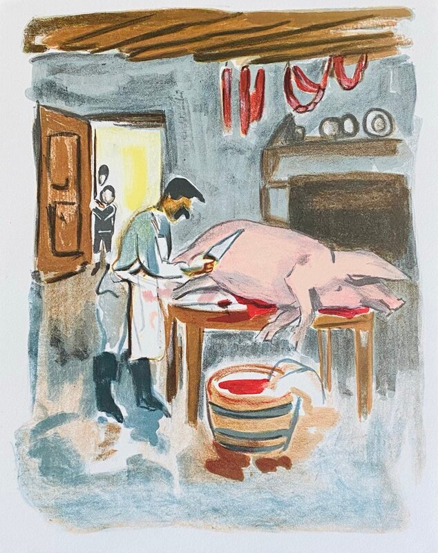 Mémoires d'un naïf : Boucherie by Yves Brayer, 1967