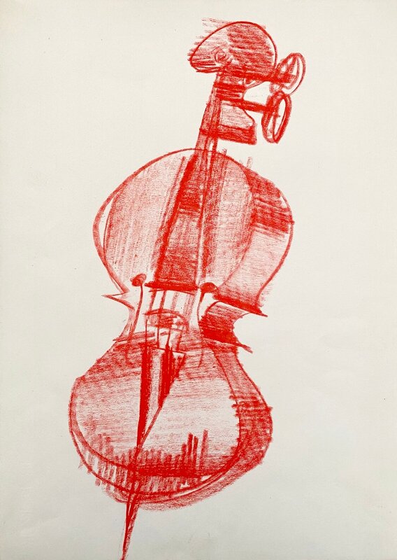 Red Cello by Ladislas Kijno, 1961