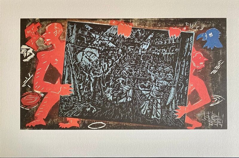 Raub der Sabinerin de Jörg Immendorff, 1990