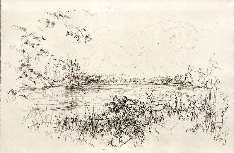 Vue sur le lac de Jean Commère, 1972
