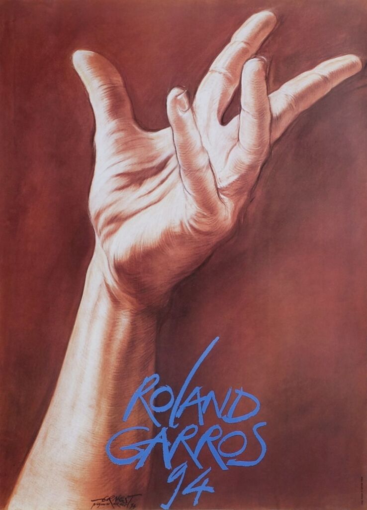 Roland-Garros Official Poster d'Ernest Pignon-Ernest, 1994