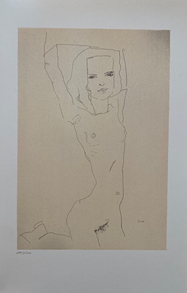 Nude Girl with Arms raised by Egon Schiele, 2007