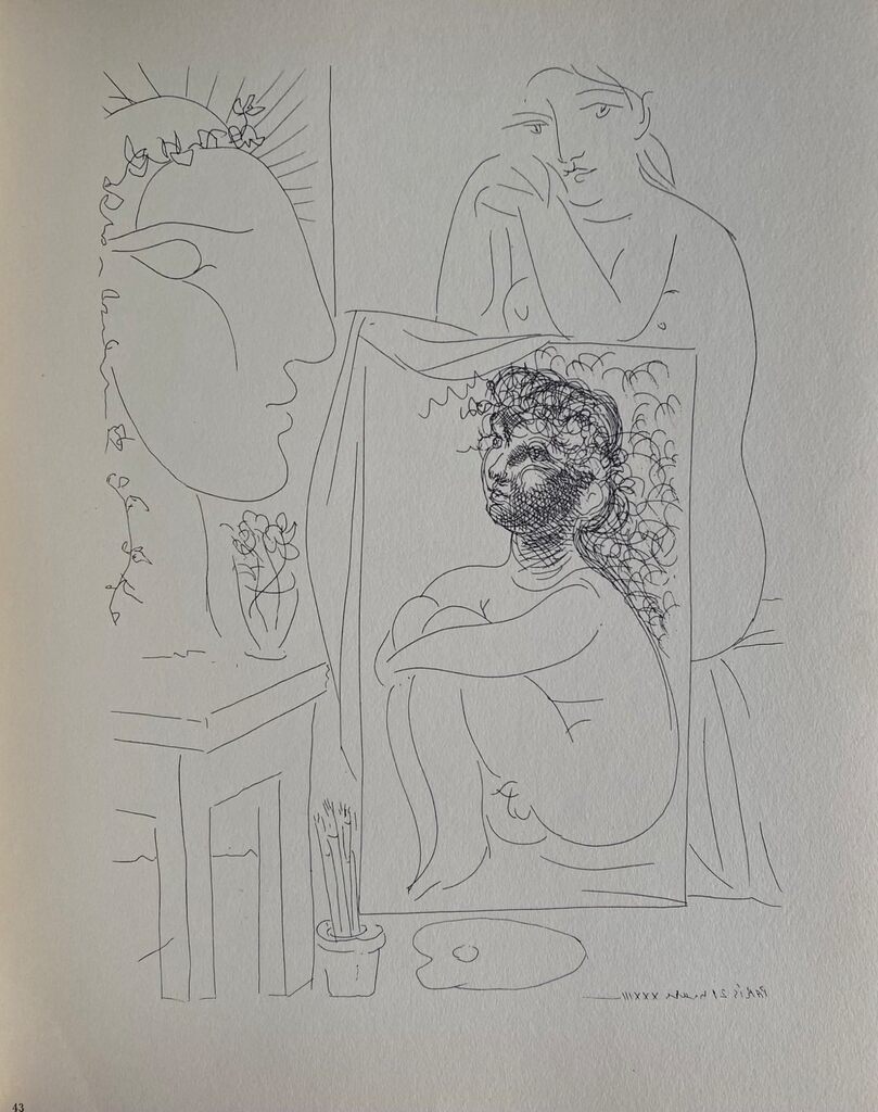 Modèle, tableau et sculpture by Pablo Picasso, 1956