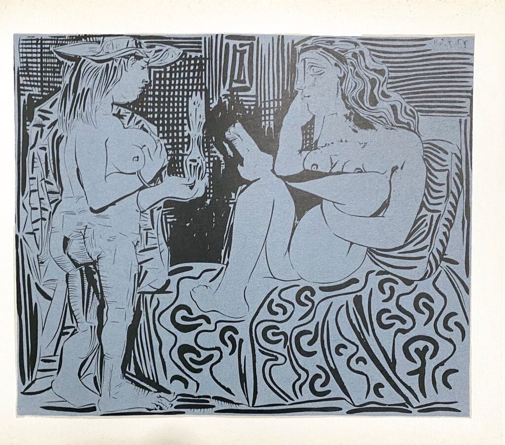 Deux femmes avec un vase à fleurs by Pablo Picasso, 1963