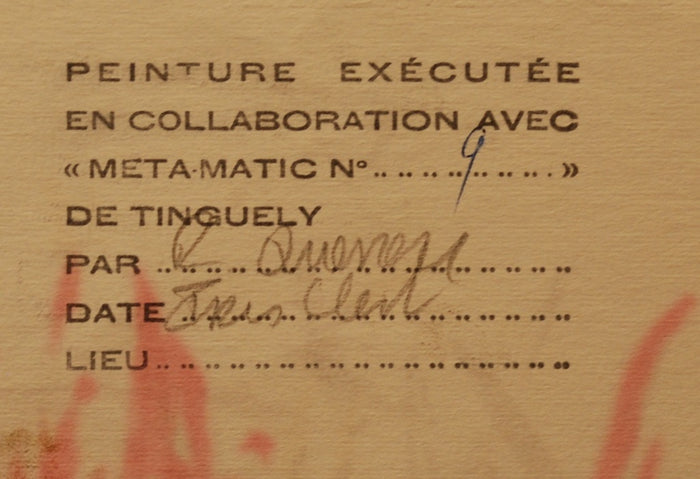 Meta-Matic N9 de Jean Tinguely, vers 1959 (vue 2)