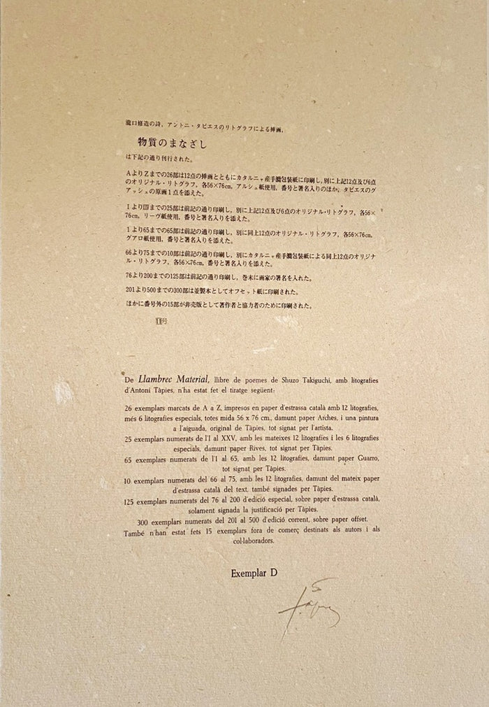 Llambrec Material by Antoni Tàpies, 1975 (view 2)