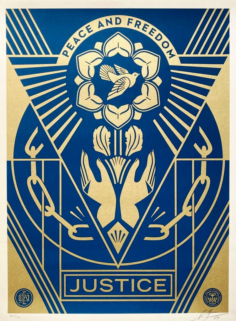 Peace and Freedom by Shepard Fairey, 2024