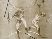 Composition with 2 Figures de Claude Weisbuch, vers 1980