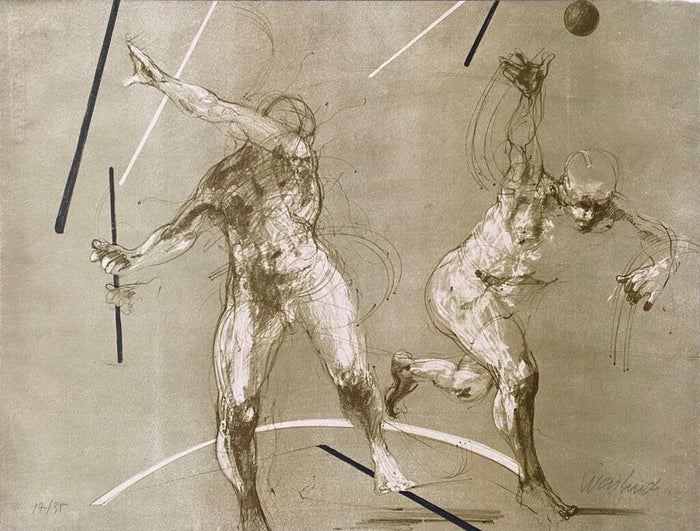 Composition with 2 Figures de Claude Weisbuch, vers 1980