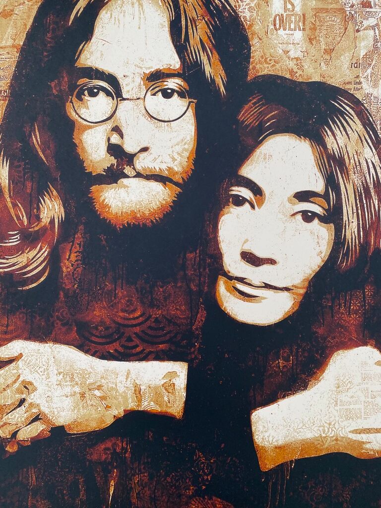 John Lennon & Yoko Ono by Shepard Fairey, 2010 (view 2)