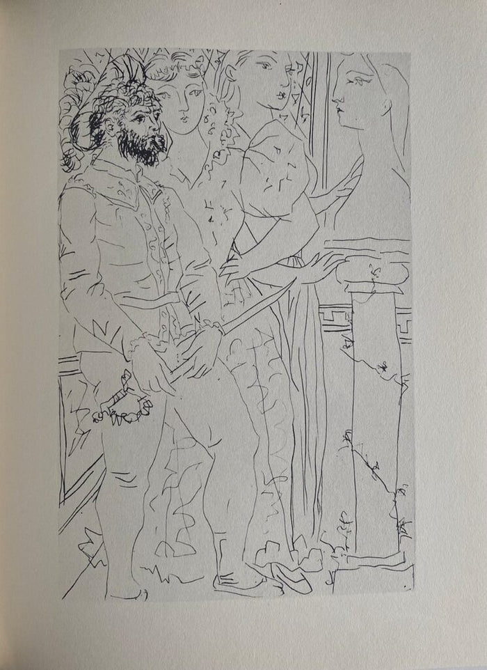Trois comédiens avec buste de Marie-Thérèse by Pablo Picasso, 1956