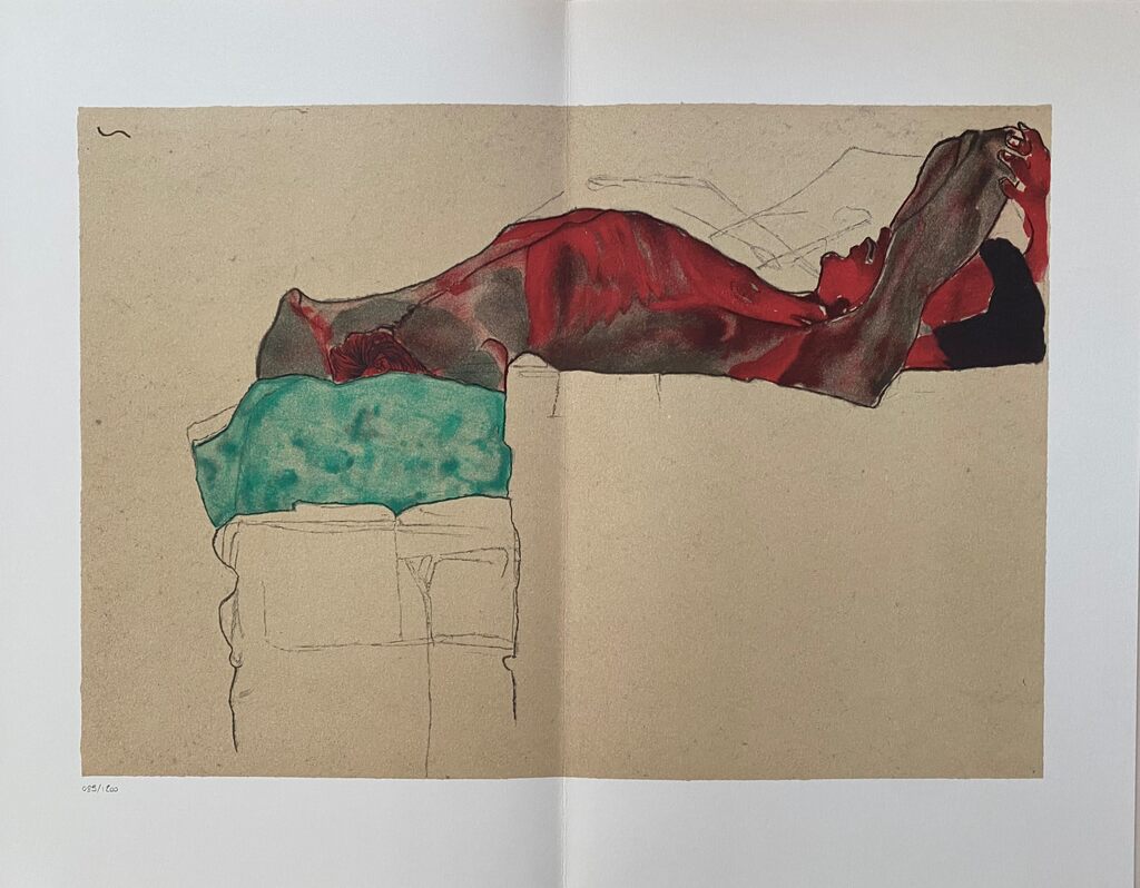 Reclining Male Nude with Green Cloth d'Egon Schiele, 2007