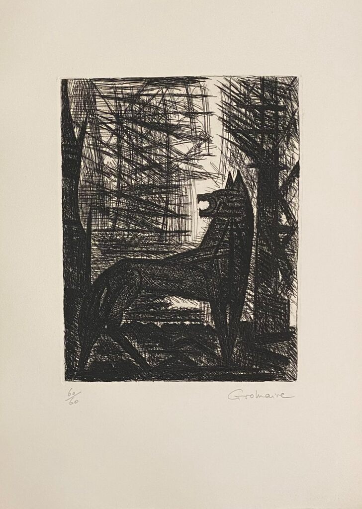 Macbeth: Présage, le loup by Marcel Gromaire, 1958